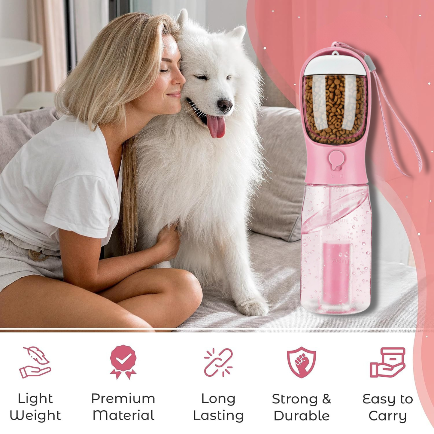 Roamwithpaws - 3 in 1 Pet Travel Bottle