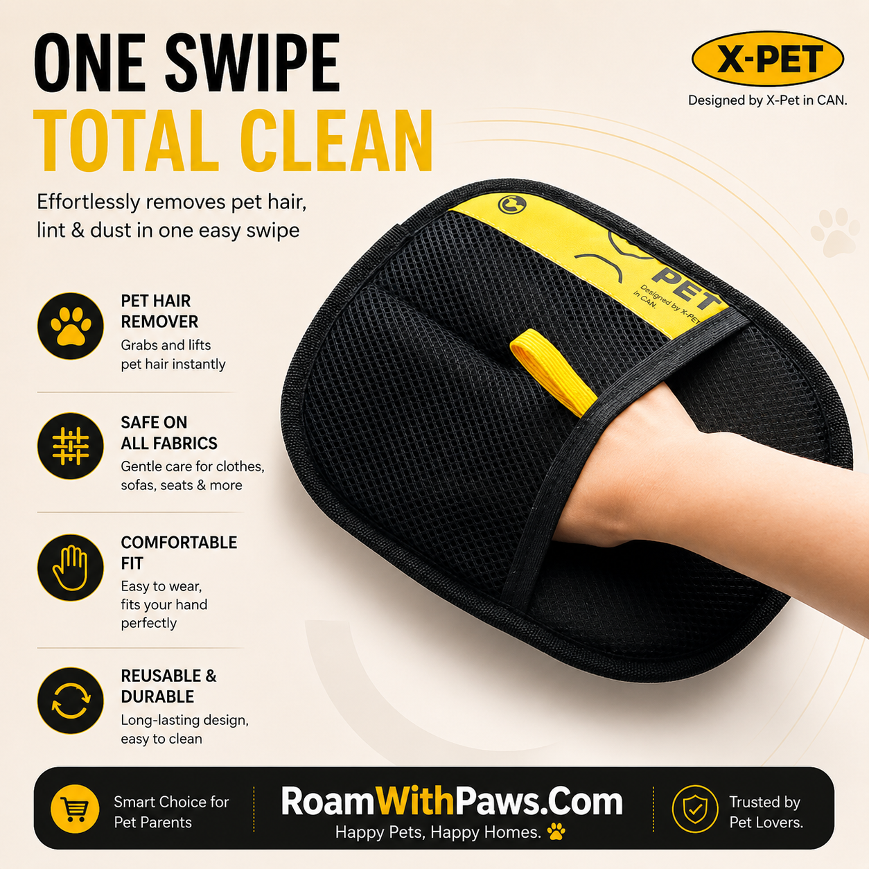 Roamwithpaws Pet Hair Remover Glove